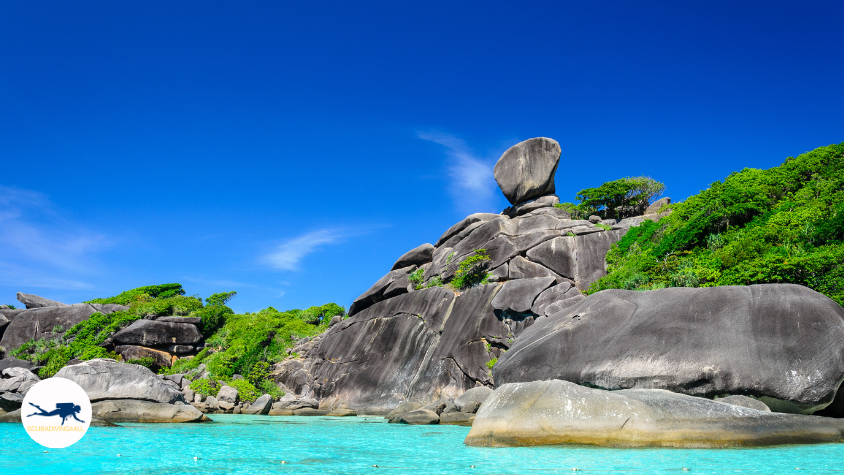 A breathtaking view of the crystal clear waters of the Andaman Sea surrounding the Similan Islands