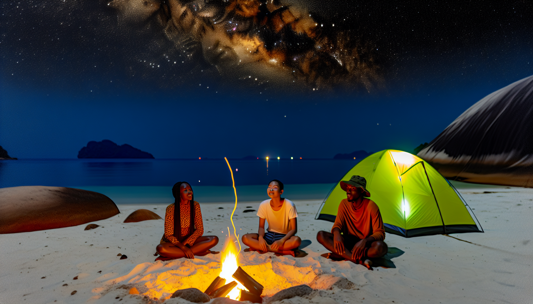 Camping under the stars on the beaches of Surin Islands