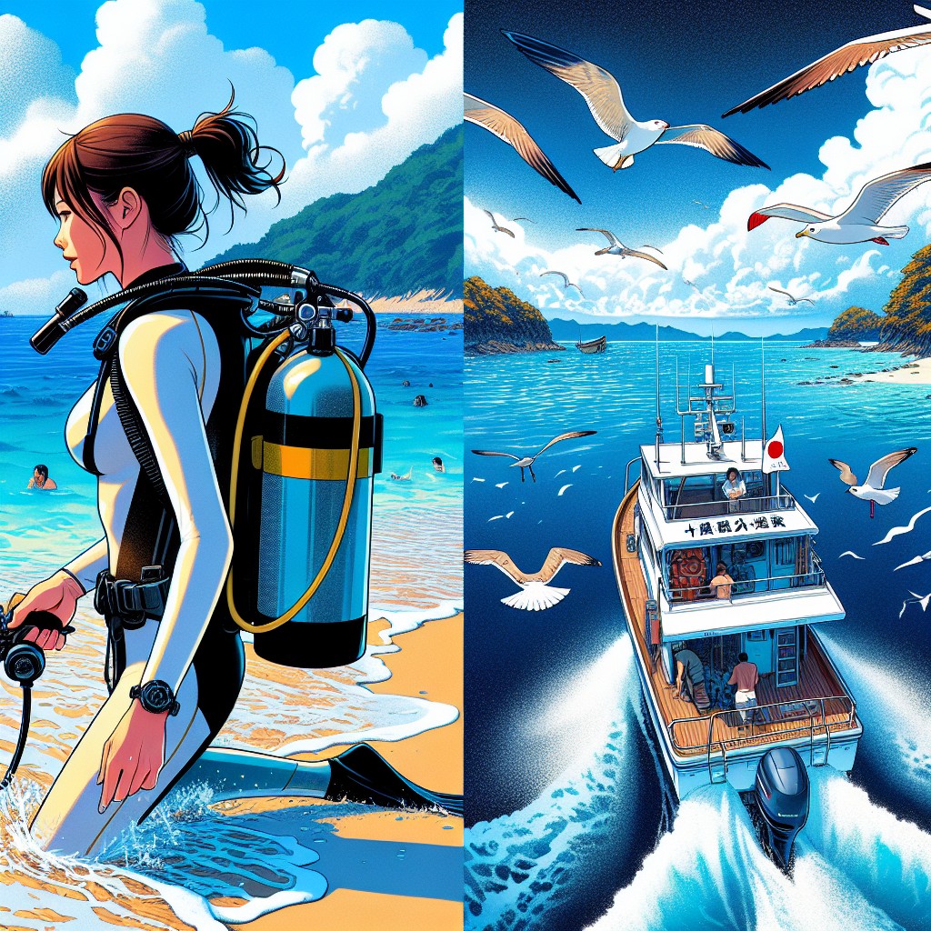 shore diving vs boat diving in japan